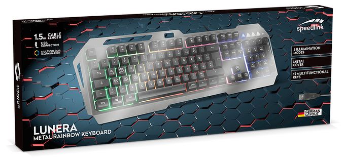 LED Gaming Tastatur USB  SL-670006 (Schwarz) 