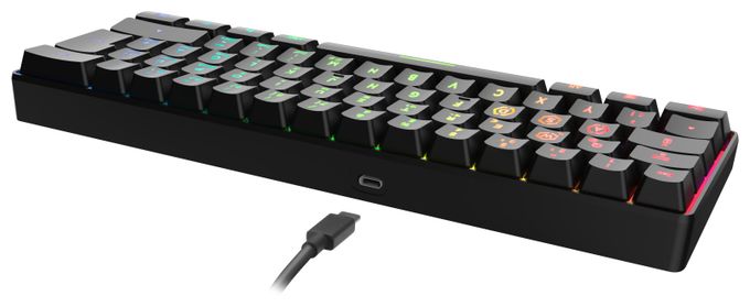 RGB-LED Gaming Tastatur RF kabellos + USB  SL-670014 (Schwarz) 