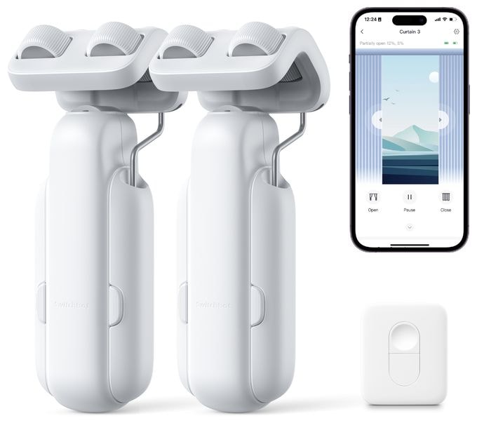 Bluetooth  Smart Curtain Rod 3 Vorhangöffner (Weiß) 