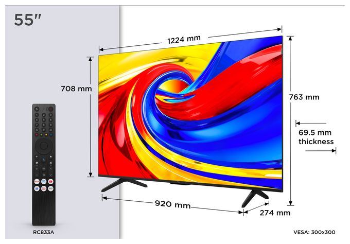 QLED 139,7 cm (55 Zoll) Fernseher 4K Ultra HD VESA 300 x 300 mm 55QLED780L 