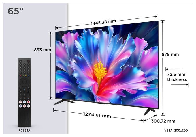 LCD/TFT 165,1 cm (65 Zoll) Fernseher 4K Ultra HD VESA 200 x 200 mm 65P6L 