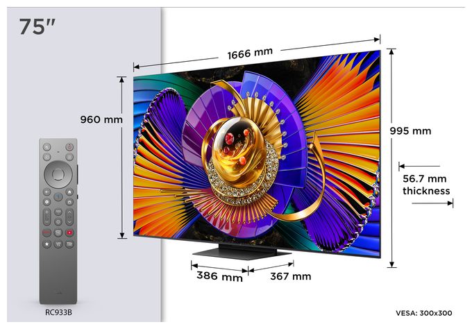 SQD-Mini LED 190,5 cm (75 Zoll) Fernseher 4K Ultra HD VESA 300 x 300 mm 75MSQLED85L 
