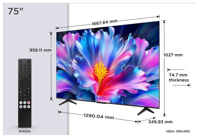 LCD/TFT 190,5 cm (75 Zoll) Fernseher 4K Ultra HD VESA 300 x 300 mm 75P6L 
