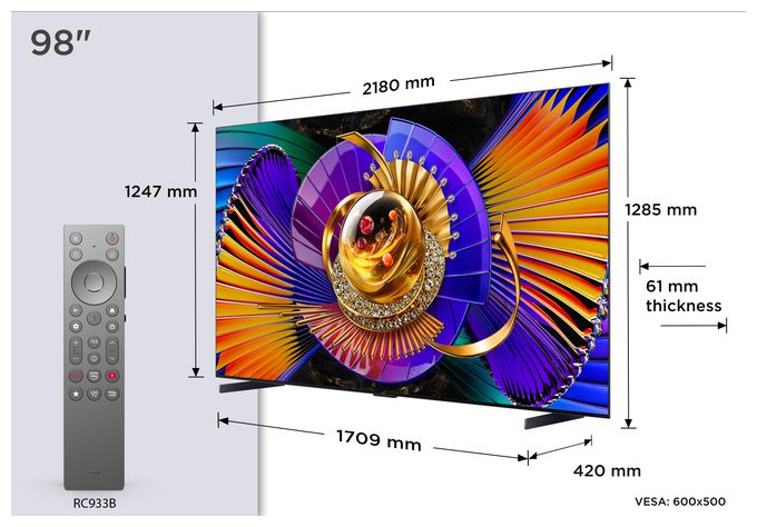SQD-Mini LED 2,49 m (98 Zoll) Fernseher 4K Ultra HD VESA 600 x 500 mm 98MQLED85L 