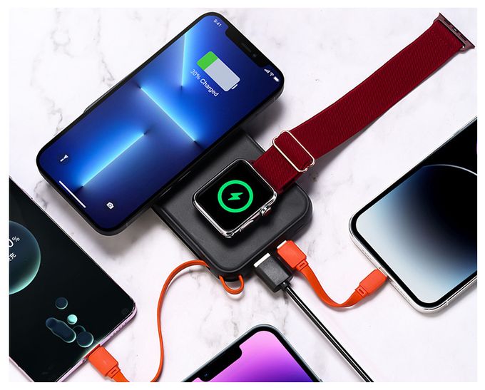 10000 mAh Powerbank USB Typ-A Kabelloses Laden  TX-315 (Schwarz, Rot) 
