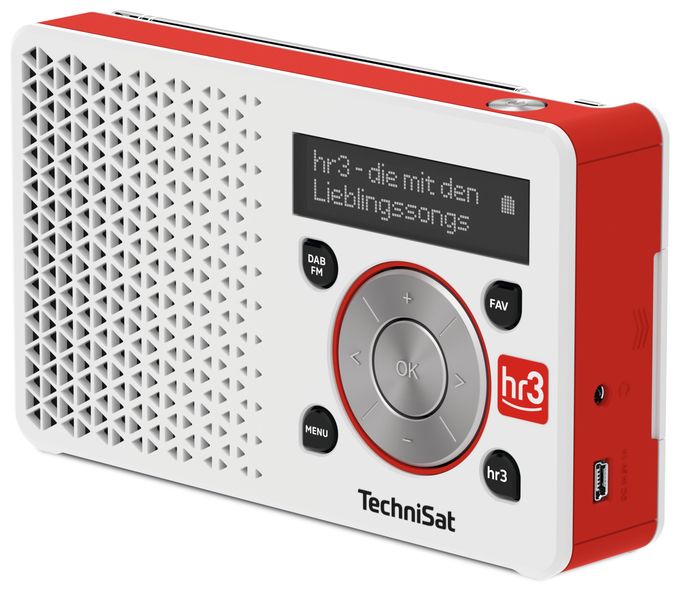 DAB, DAB+, UKW Radio Tragbar  Digitradio 1 hr3 Edition (Rot, Weiß) 