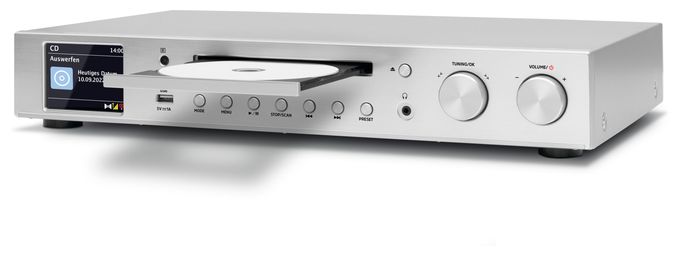Home-Audio-Minisystem DAB+, FM Bluetooth  DigitRadio 143 CD (V3) (Silber) 