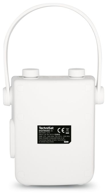 Bluetooth DAB+, FM Radio Tragbar Wasserfest IPX5  Digitradio 30 V2 (Weiß) 