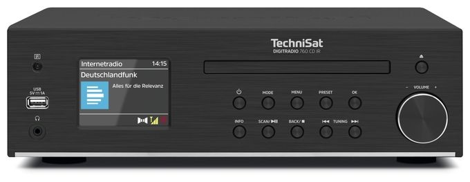 CD Payer DAB+, FM Radio  DigitRadio 760 (Schwarz) 