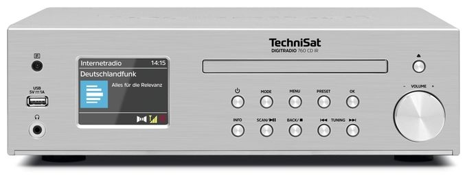 CD Payer DAB+, FM Radio  DigitRadio 760CD IR (Silber) 