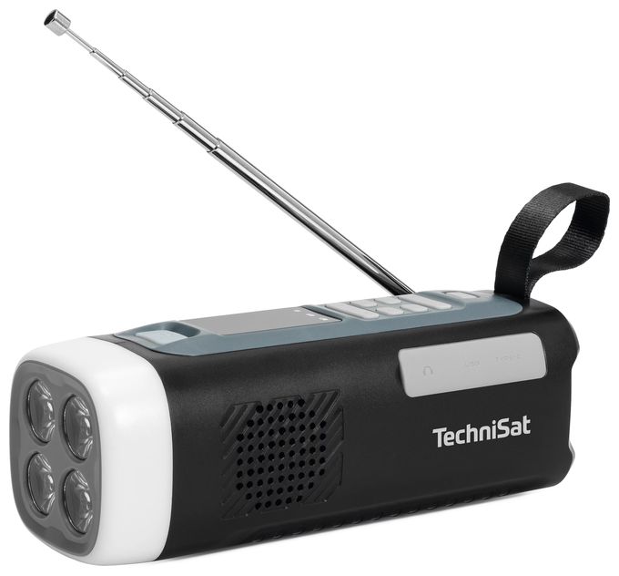 Bluetooth FM Radio Tragbar  Viola Kurbelradio – Notfallradio mit Solar und Kurbel (Schwarz) 