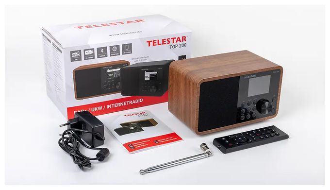 Bluetooth DAB+, FM Radio Internet  Top 200 (Holz) 