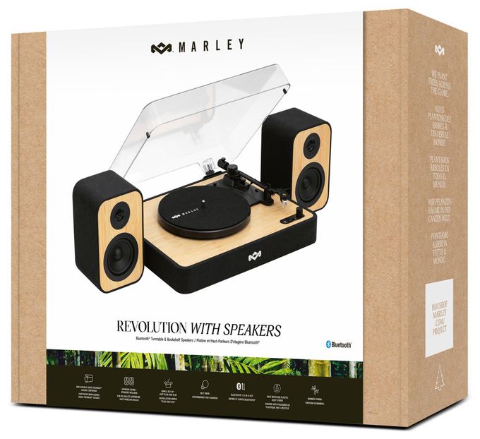 Audio-Plattenspieler mit Riemenantrieb  Revolution (Schwarz, Holz) 
