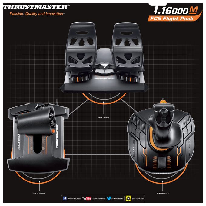 Analog / Digital Flugsimulation für PC  T.16000M FCS Flight Pack (Schwarz) 