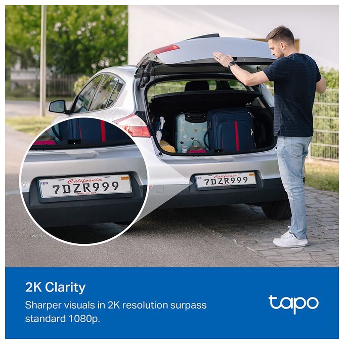 2304 x 1296 Pixel IP-Sicherheitskamera IP65 Außen Nachtsicht  Tapo C410 (Weiß) 