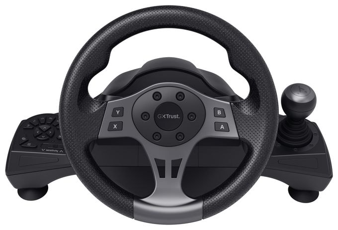 Lenkrad + Pedale für Nintendo Switch, PlayStation 4, Xbox One S, Xbox One X, Xbox Series S, Xbox Series X  GXT289 Movi (Schwarz) 