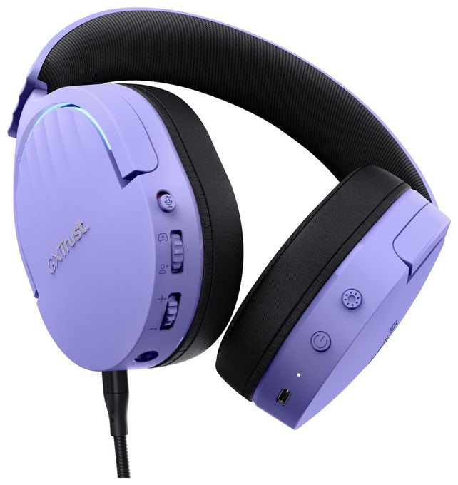 Ohraufliegender Bluetooth Kopfhörer kabelgebunden&kabellos 22 h Laufzeit USB Typ-A  GXT491 Fayzo (Schwarz, Violett) 