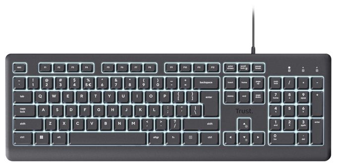 Heimbüro Tastatur USB  Primo Beleuchtete (Schwarz) 