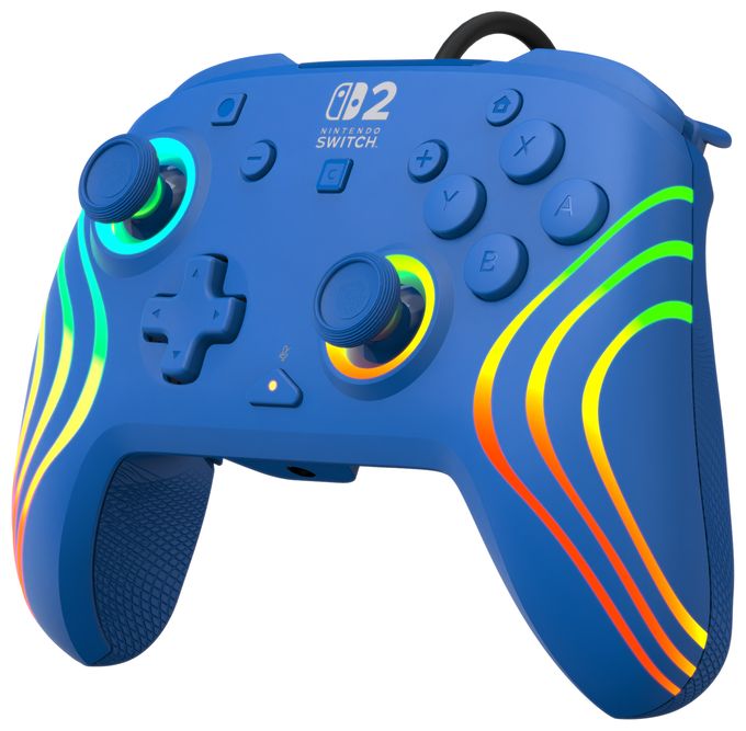 Gamepad für Nintendo Switch, Nintendo Switch 2, Nintendo Switch OLED  Afterglow Wave Wired Controller (Blau) 
