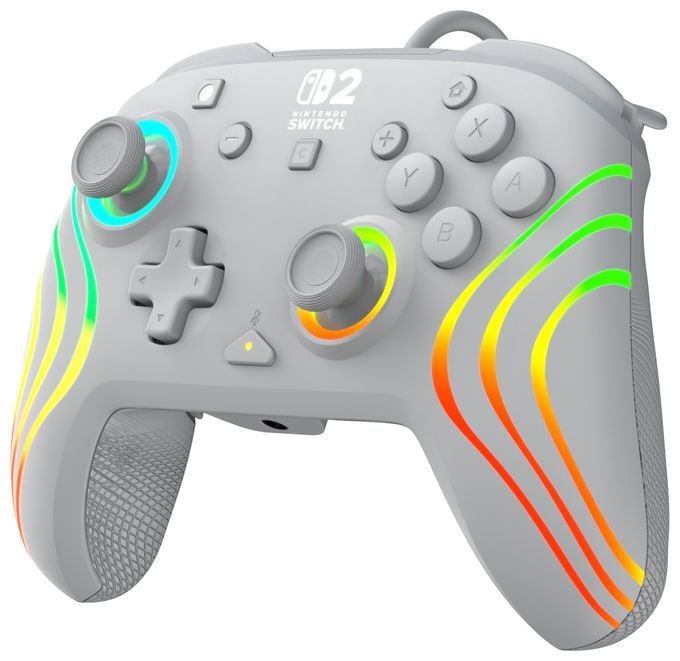 Gamepad für Nintendo Switch, Nintendo Switch 2, Nintendo Switch OLED  Afterglow Wave Wired Controller (Grau) 