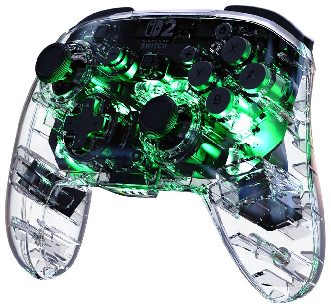 Gamepad für Nintendo Switch, Nintendo Switch 2, Nintendo Switch Lite, Nintendo Switch OLED  Afterglow Wave Wireless Controller (Durchscheinend) 