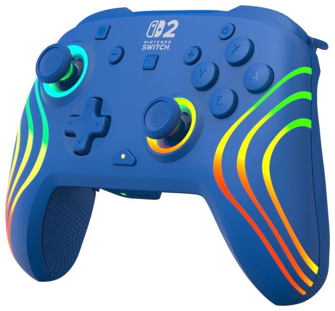 Gamepad für Nintendo Switch, Nintendo Switch 2, Nintendo Switch Lite, Nintendo Switch OLED  Afterglow Wave Wireless Controller (Blau) 
