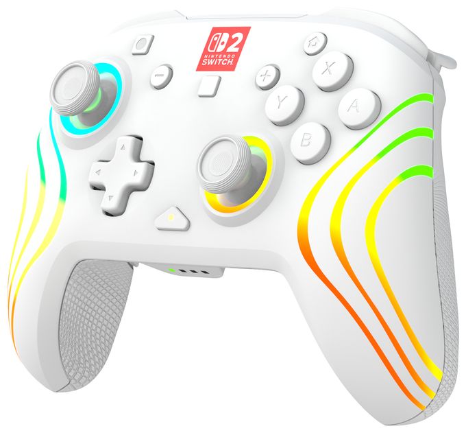 Gamepad für Nintendo Switch, Nintendo Switch 2, Nintendo Switch Lite, Nintendo Switch OLED  Afterglow Wave Wireless Controller (Weiß) 
