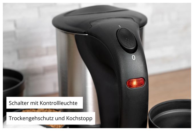 0,5 l Wasserkocher 1000 W  18575 (Schwarz, Edelstahl) 