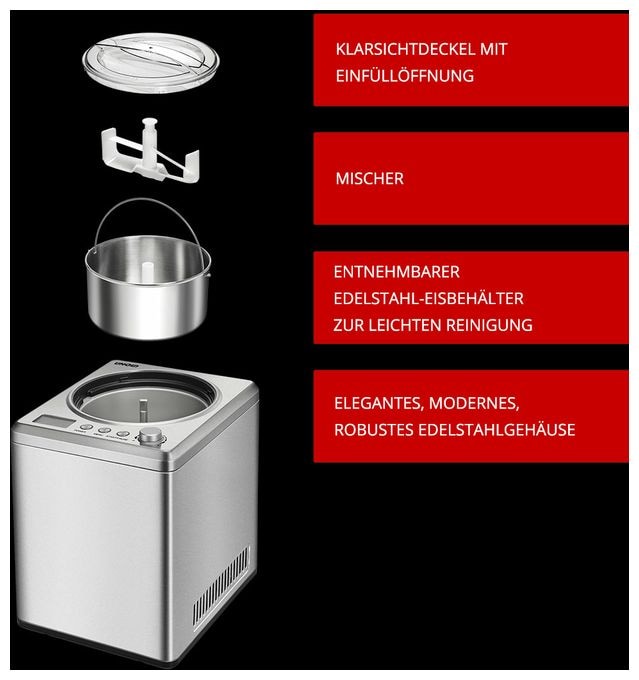2,5 l Eismaschine 250 W 48880 Profi Plus 