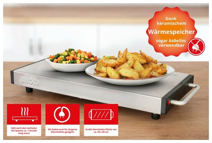58845 Warmhalteplatte keramischer Wärmespeicher aufladbar - nur ca. 5 Minuten Aufheizzeit 