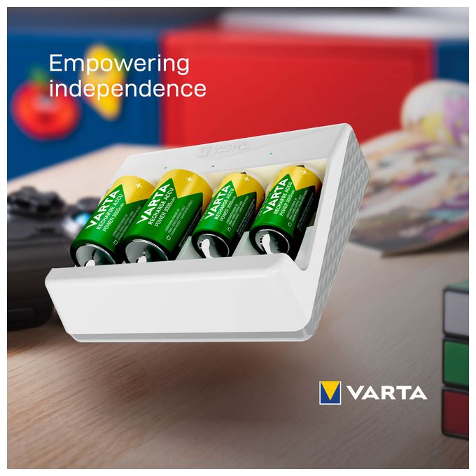 Akku Ladegerät, Batterieladegerät für wiederaufladbare Batterien, lädt 2 oder 4 AA, AAA, C, D oder 1x 9V gleichzeitig, Universal Charger, mit Sicherheitsabschaltung, unbestückt 
