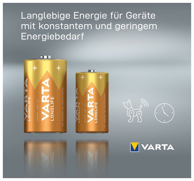 C Alkali 1,5 V 2 Stück  Longlife Batterie (Gelb) 
