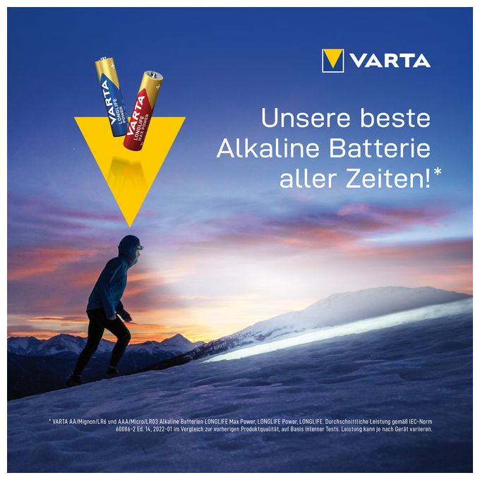 AAA Alkali 1,5 V 4 Stück  Longlife Max Power Batterie (Gold/Rot) 
