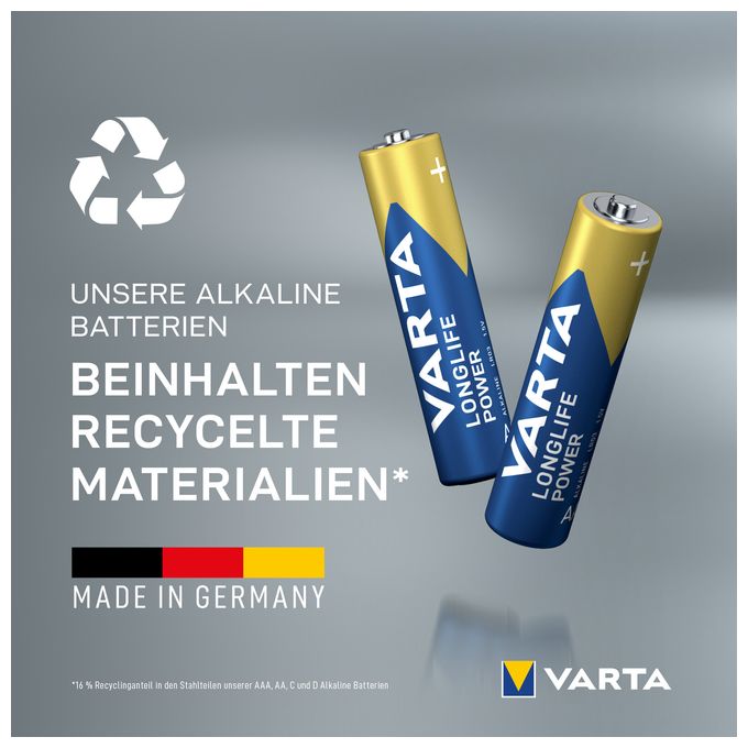 AAA Alkali 1,5 V 12 Stück Longlife Power Batterie 