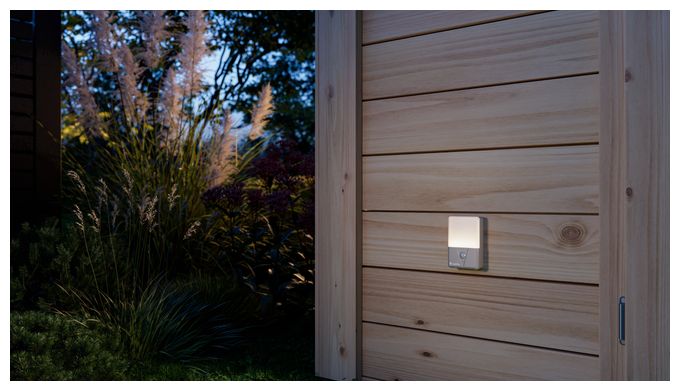LED Wandbeleuchtung für den Außenbereich Warmweiß Batterie  Motion Sensor Outdoor Light Twin Pack (Grau/Weiß) 