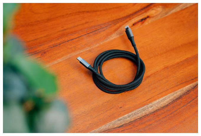 Stecker Rundkabel Lightning auf USB C bis 60 W 1,2 m  31844 (Schwarz) 