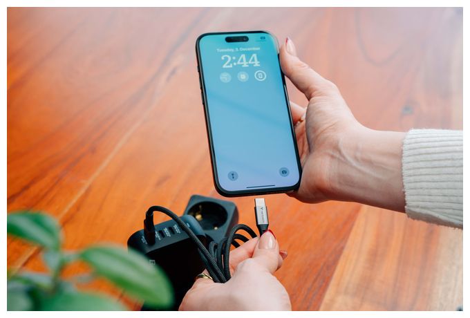 0,48 Gbit/s Stecker Rundkabel USB C auf USB C bis 100 W 1,2 m  31845 (Schwarz) 