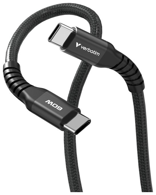 0,48 Gbit/s Stecker Rundkabel USB C auf USB C bis 60 W 1,2 m  31859 (Schwarz) 