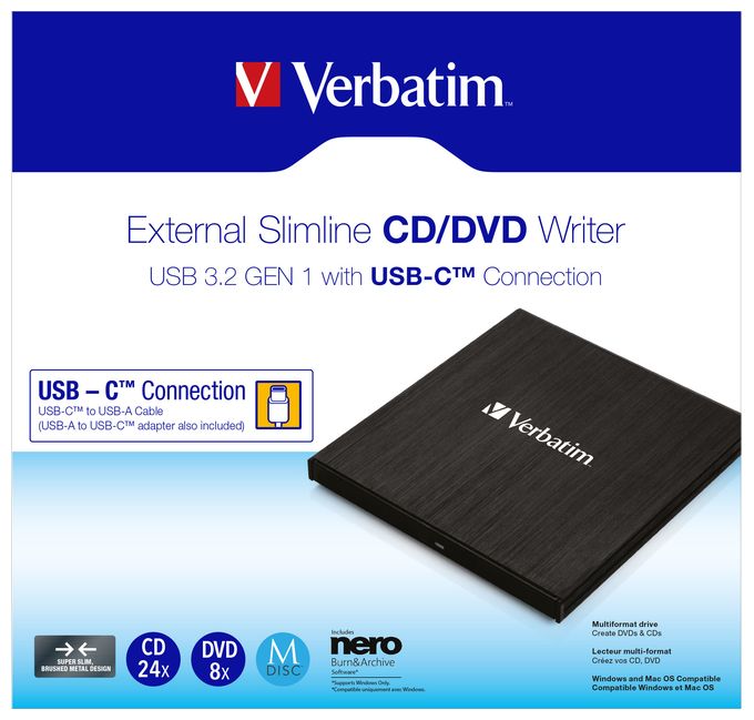 43886 Slimline externer CD/DVD-Brenner 