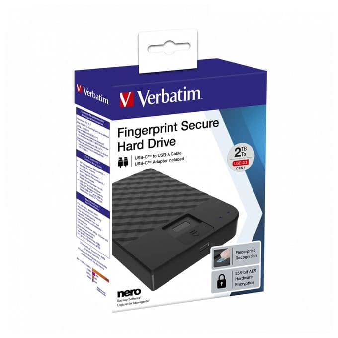 Fingerprint Secure Tragbare Festplatte 2 TB 