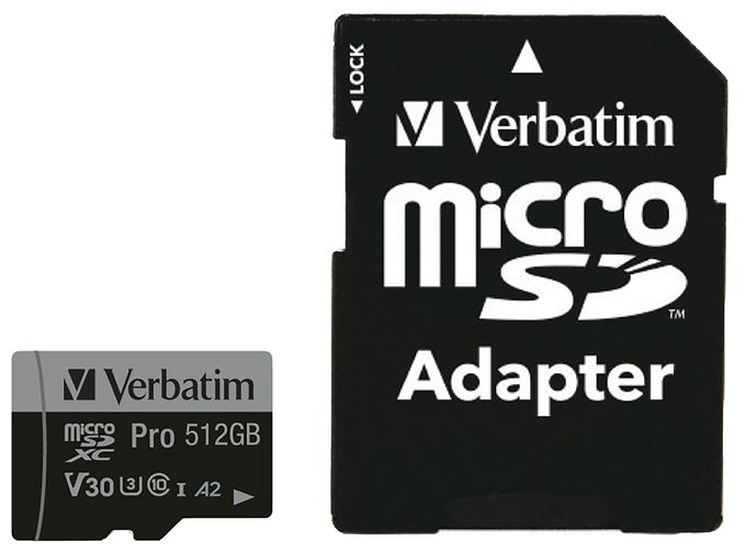MicroSDXC Speicherkarte 512 GB Class 3 (U3) Klasse 10 Pro 