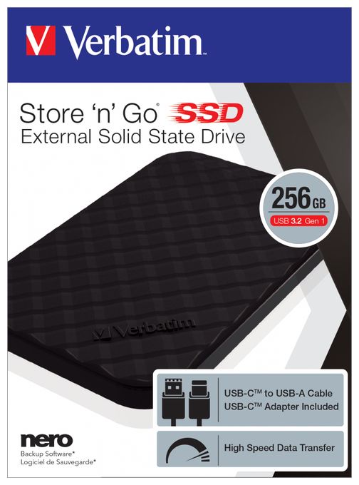 256 GB SSD  Store 'n' Go Portable (Schwarz) 