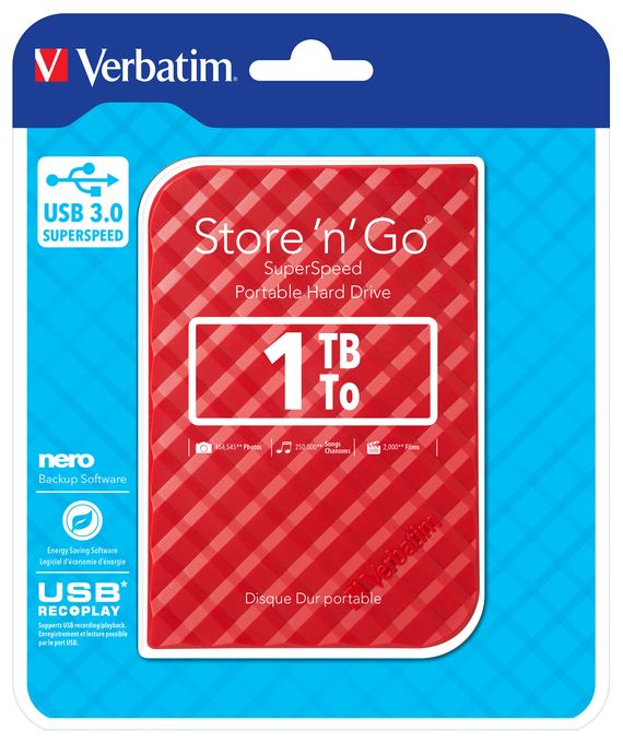 1 TB externe Festplatte  Store 'n' Go USB 3.0 (Rot) 