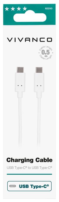 Stecker USB C auf USB C 0,5 m  62250 (Weiß) 