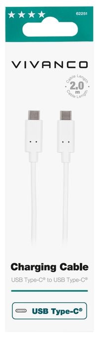 Stecker USB C auf USB C 2 m  62251 (Weiß) 
