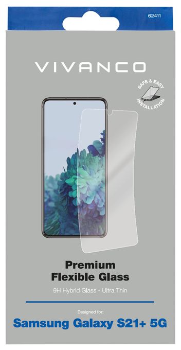 Klare Bildschirmschutzfolie Glas 9H für  Samsung Galaxy S21+ 5G Schmutzabweisend, Schlagfest, Ölbeständig, Kratzresistent, Splitterfrei 62411 