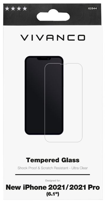 Klare Bildschirmschutzfolie gehärtetes Glas 9H für  Apple iPhone 13, iPhone 13 Pro Schmutzabweisend, Kratzresistent, Schockresistent 62844 