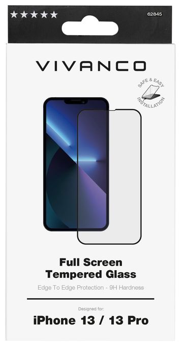 Klare Bildschirmschutzfolie gehärtetes Glas 9H für  Apple iPhone 13, iPhone 13 Pro Stoßfest, Staubresistent, Ölbeständig, Kratzresistent, Splitterfrei 62845 