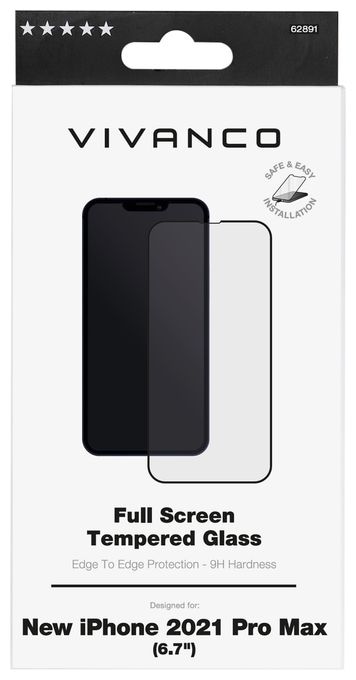 Klare Bildschirmschutzfolie gehärtetes Glas 9H für  Apple iPhone 13 Pro Max Stoßfest, Staubresistent, Ölbeständig, Kratzresistent, Splitterfrei 62891 