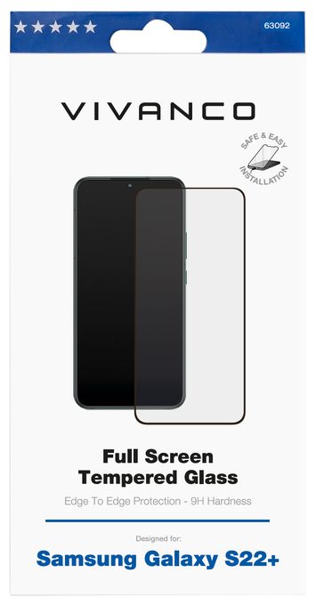 Klare Bildschirmschutzfolie gehärtetes Glas 9H für  Samsung Galaxy S22 Plus Schmutzabweisend, Schlagfest, Ölbeständig, Kratzresistent, Splitterfrei 63092 